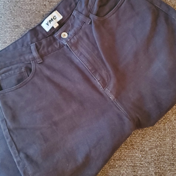 YMC Ultra Wide Leg, High Rise Black Jeans (Size L) - Picture 5 of 6